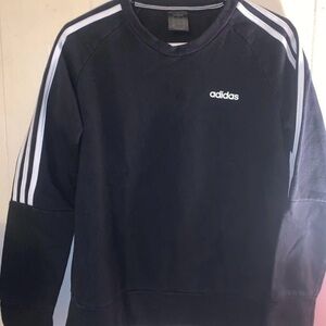Adidas Black and White Sweatshirt with Signature Stripes